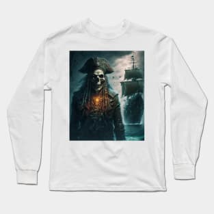 zombie skeleton pirate Long Sleeve T-Shirt